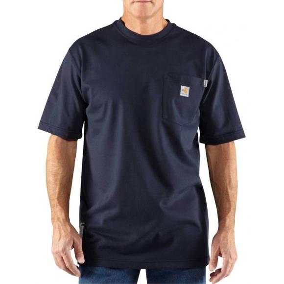 NEW CARHARTT men´s force cotton long sleeve t-shirt in dark navy Shirts